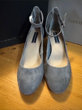 Steve Madden Gray Suede Ankle-Strap Heels